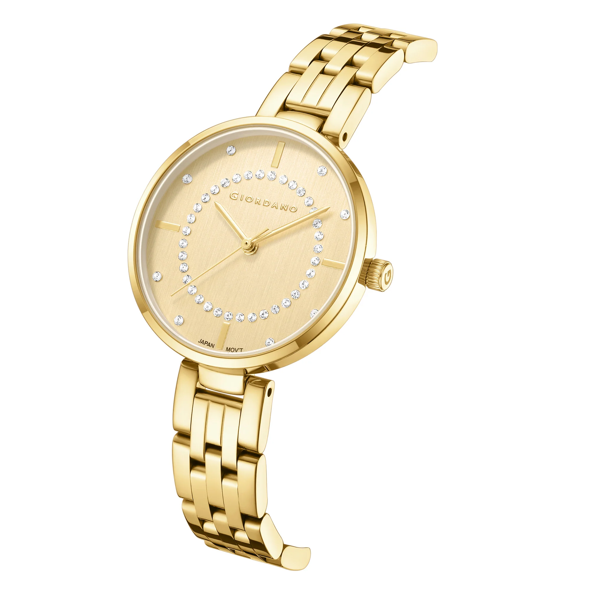 Giordano Stylish Analog Watch for Women with Diamond Studed Dial with Crystal Hour Markers and Stainless Steel Strap - GZ-60077-66 - Image 6