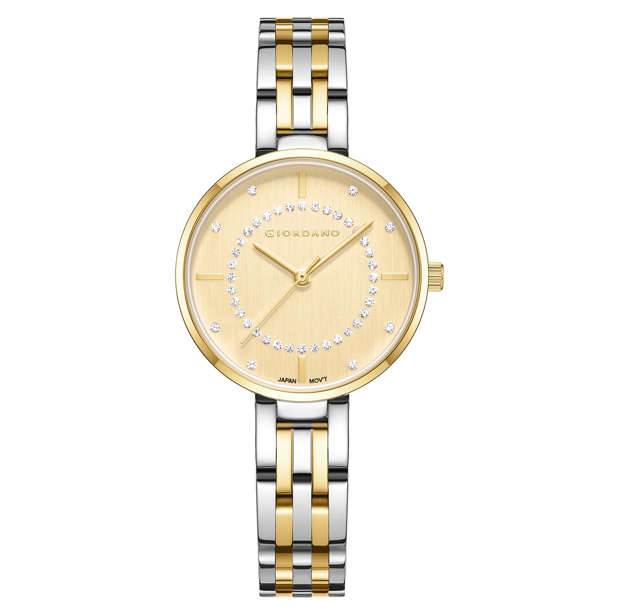 Giordano Stylish Analog Watch for Women with Diamond Studed Dial with Crystal Hour Markers and Stainless Steel Strap - GZ-60077-88 - Image 5