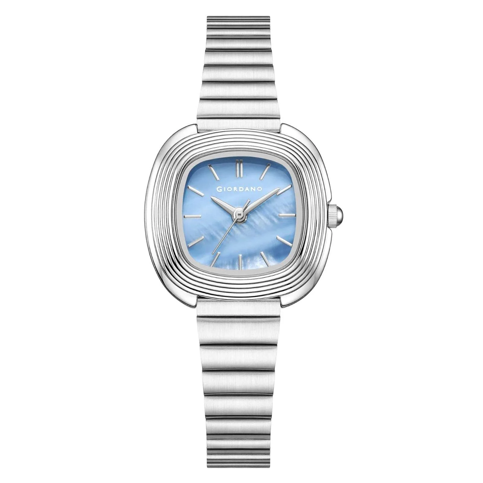 GIORDANO Stylish Analog Watch for Women with Sunray Cushion Dial, Index Markers & Stainless Steel Strap - GZ-60126-11 - Image 5
