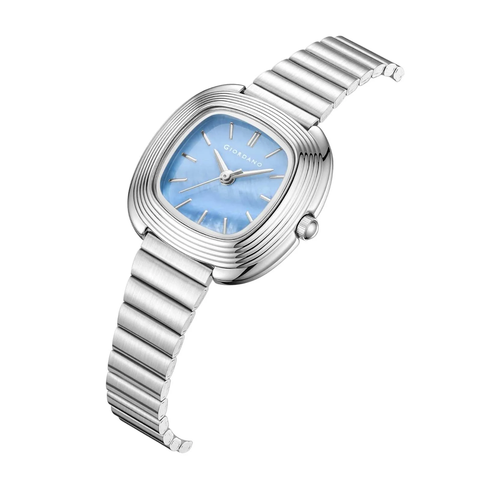 GIORDANO Stylish Analog Watch for Women with Sunray Cushion Dial, Index Markers & Stainless Steel Strap - GZ-60126-11 - Image 6