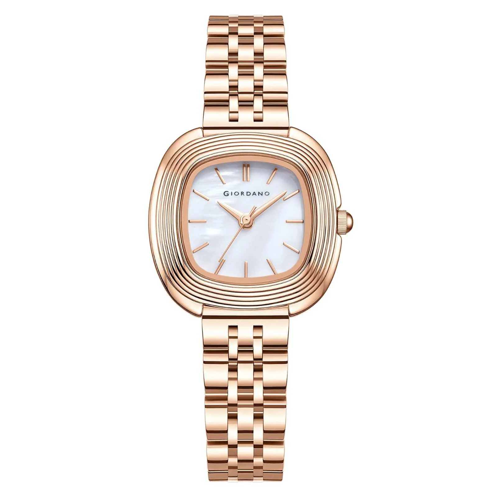 GIORDANO Stylish Analog Watch for Women with Sunray Cushion Dial, Index Markers & Stainless Steel Strap - GZ-60126-22 - Image 5