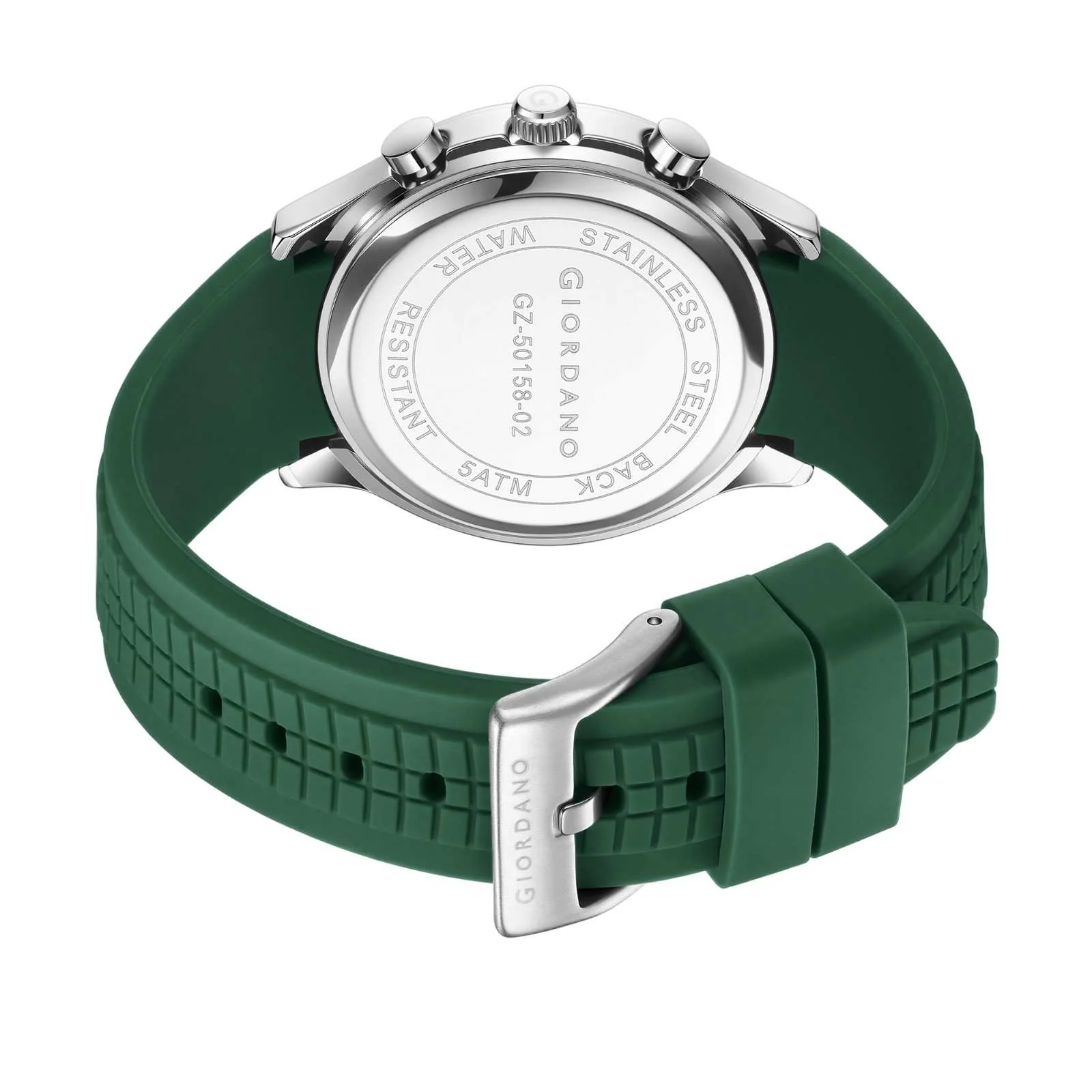 Giordano Two Eyed Multifunction Watch for Men – 50 ATM Water Resistance, Date Display,Textured Dial and Silicon Strap GZ-50158-02 - Image 6