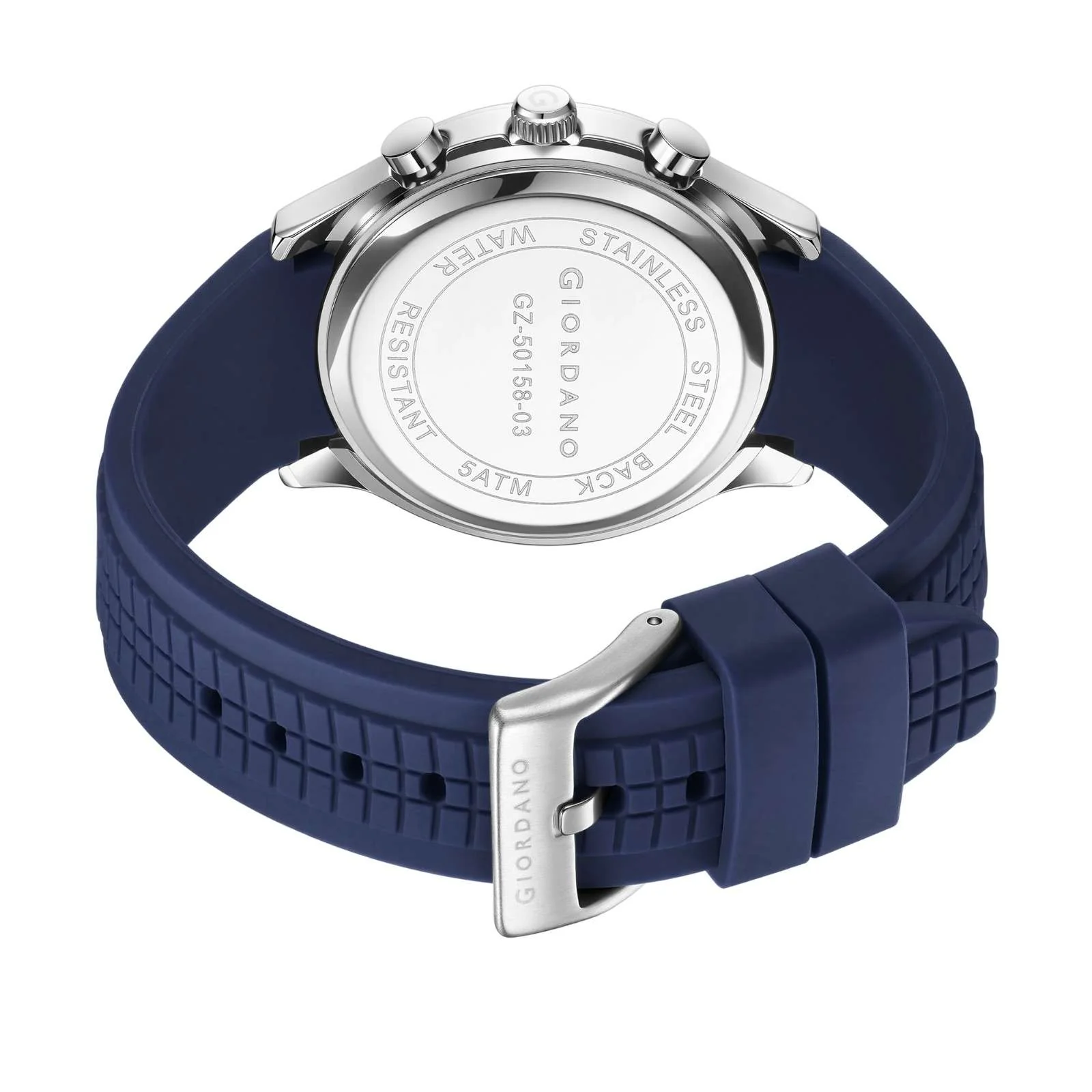 Giordano Two Eyed Multifunction Watch for Men – 50 ATM Water Resistance, Date Display,Textured Dial and Silicon Strap GZ-50158-03 - Image 6