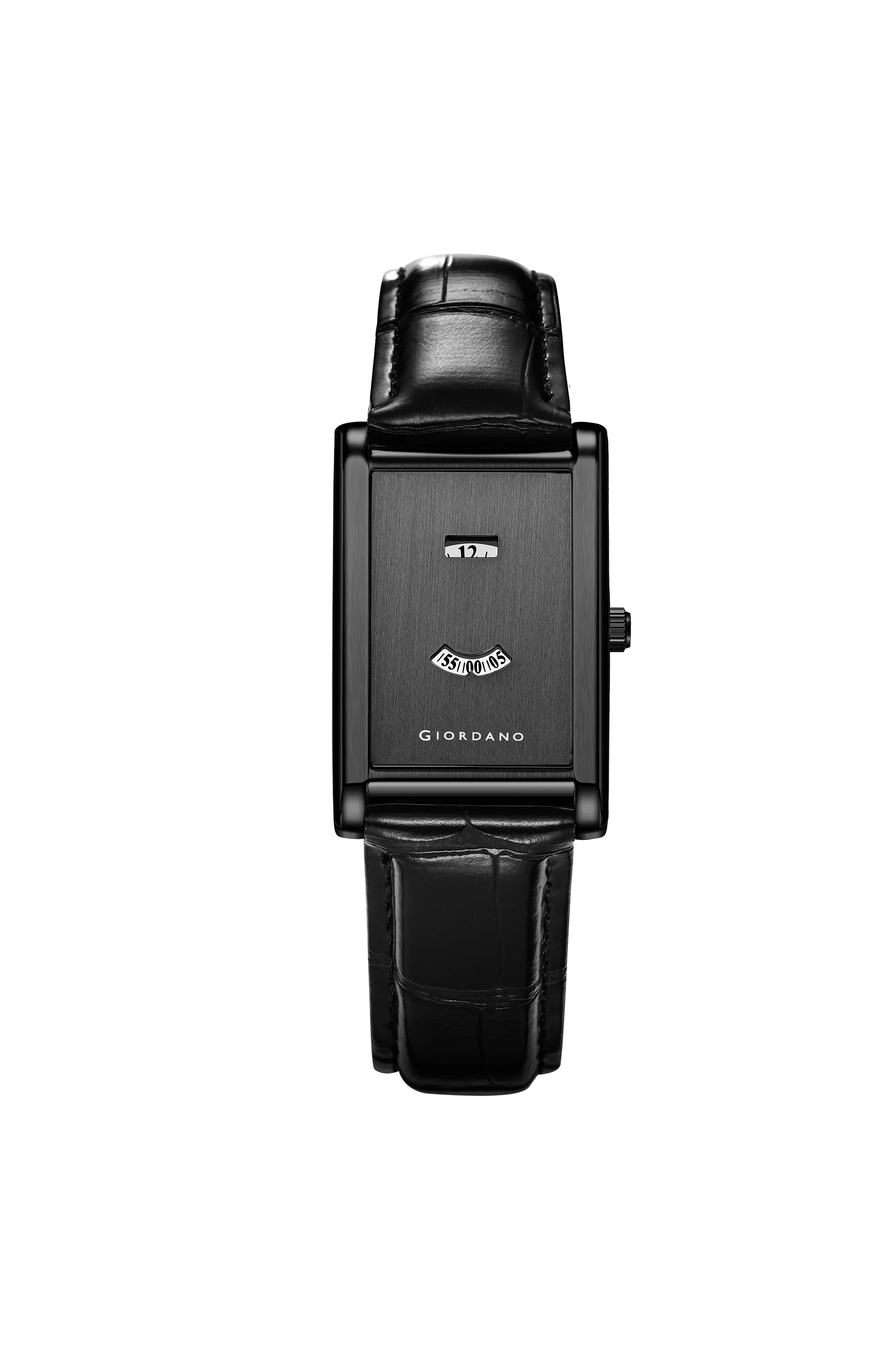 Giordano Unique Analog Watch for Women with Rectangular Dial, Hours & Minutes Window, Quartz Movement & Leather Strap - GZ-60148-01 - Image 6