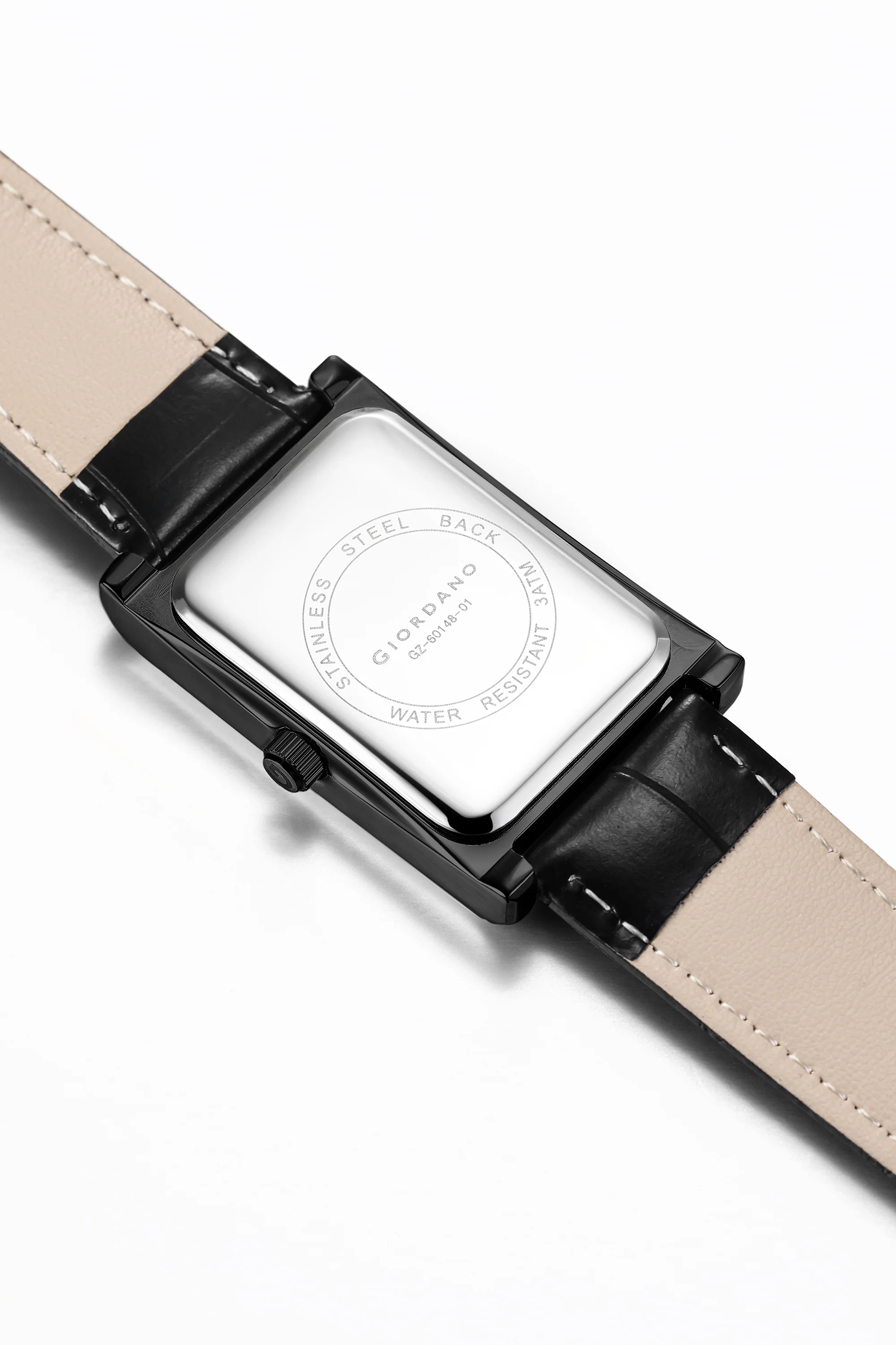 Giordano Unique Analog Watch for Women with Rectangular Dial, Hours & Minutes Window, Quartz Movement & Leather Strap - GZ-60148-01 - Image 7