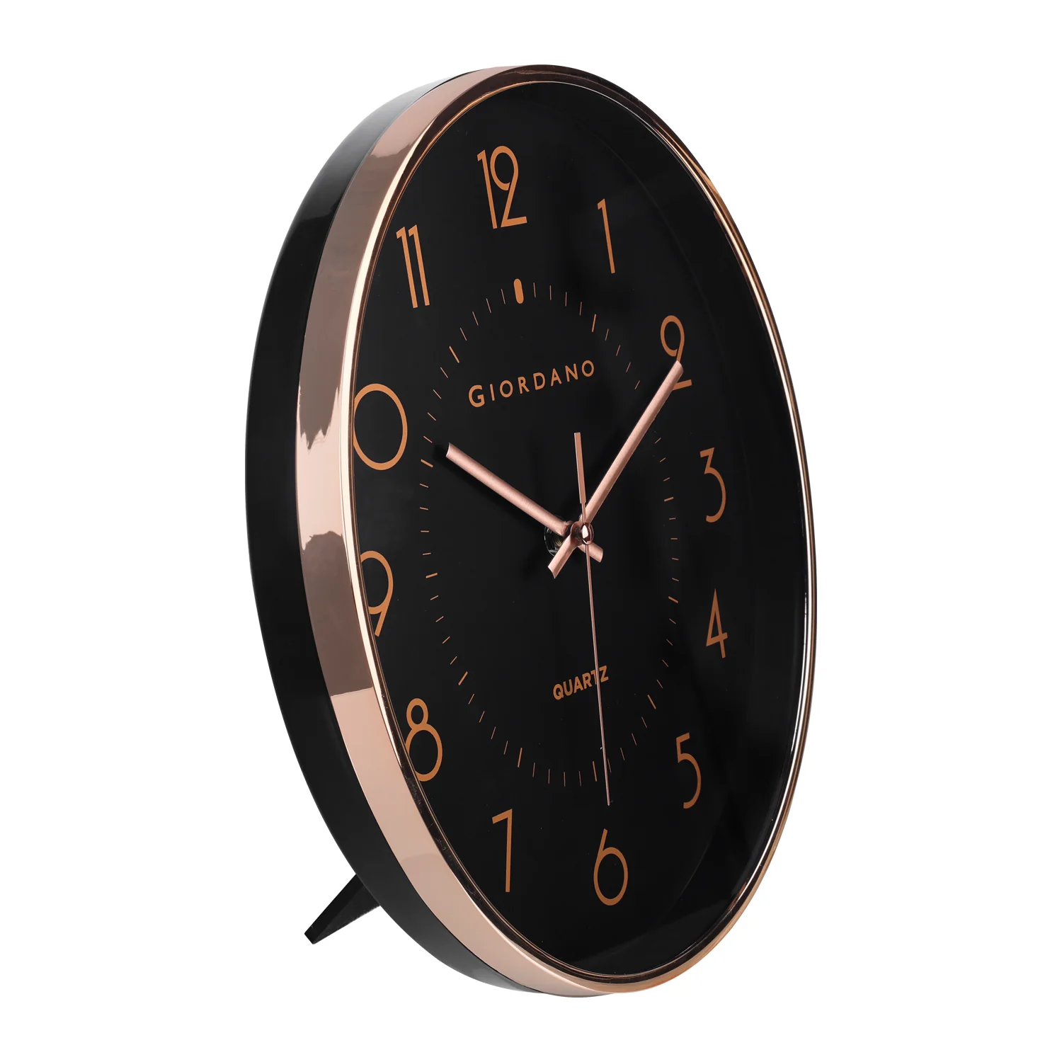 Giordano Wall Clock, Silent Sweep Non-Ticking Quartz Movement, Black Dial, Rose Gold Oval Plastic Frame, Metal Hand - GDCLTY1001RGBLK - Image 8