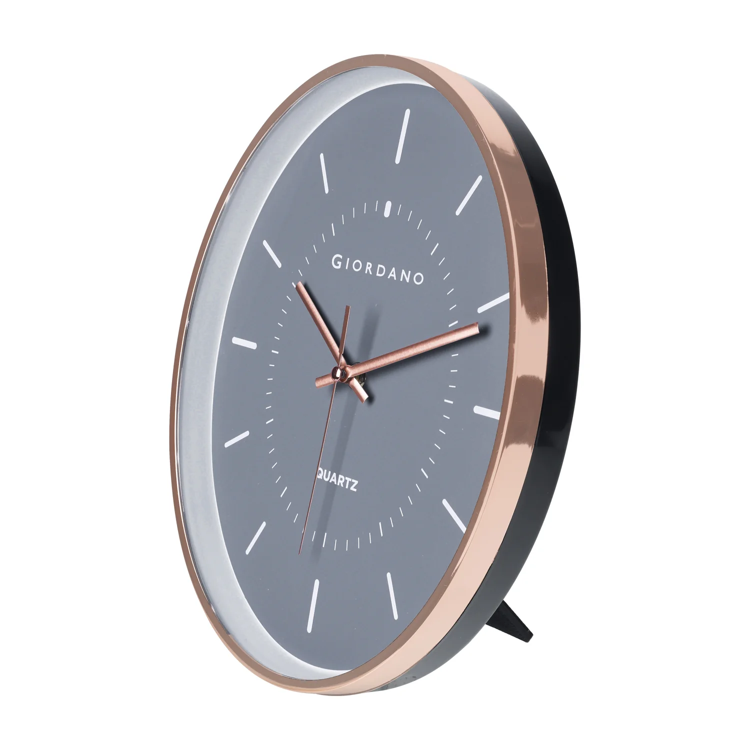 Giordano Wall Clock, Silent Sweep Non-Ticking Quartz Movement, Grey Dial, Rose Gold Oval Plastic Frame, Metal Hand - GDCLTY1001RGGRY - Image 4