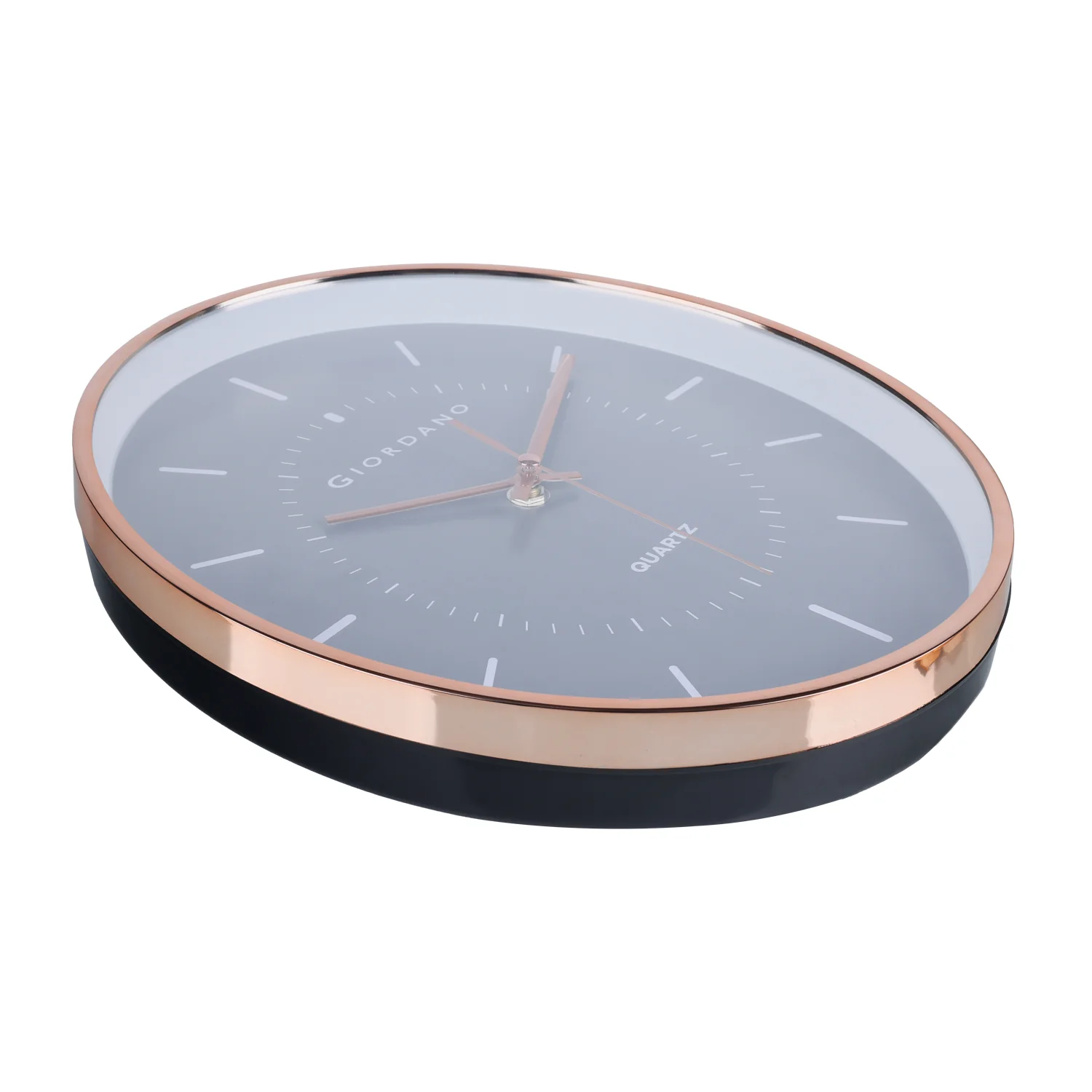 Giordano Wall Clock, Silent Sweep Non-Ticking Quartz Movement, Grey Dial, Rose Gold Oval Plastic Frame, Metal Hand - GDCLTY1001RGGRY - Image 6