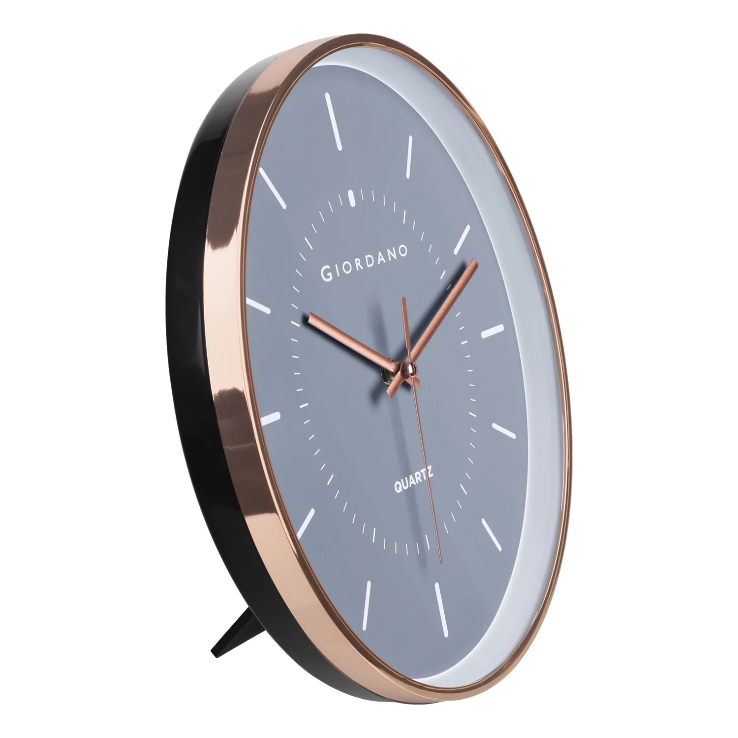 Giordano Wall Clock, Silent Sweep Non-Ticking Quartz Movement, Grey Dial, Rose Gold Oval Plastic Frame, Metal Hand - GDCLTY1001RGGRY - Image 7