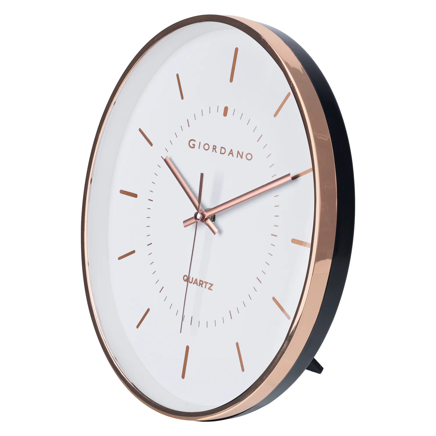 Giordano Wall Clock, Silent Sweep Non-Ticking Quartz Movement, White Dial, Rose Gold Oval Plastic Frame, Metal Hand - GDCLTY1001RGWHT - Image 4