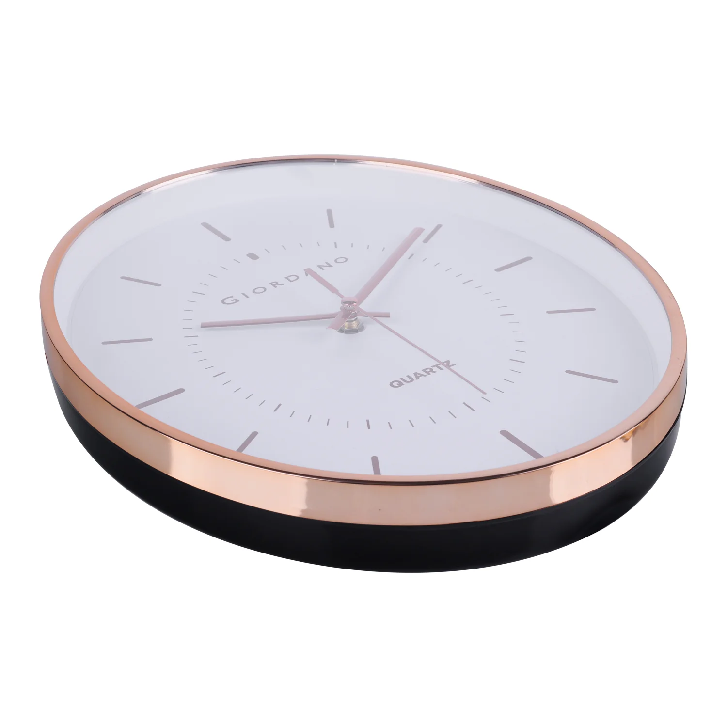Giordano Wall Clock, Silent Sweep Non-Ticking Quartz Movement, White Dial, Rose Gold Oval Plastic Frame, Metal Hand - GDCLTY1001RGWHT - Image 5