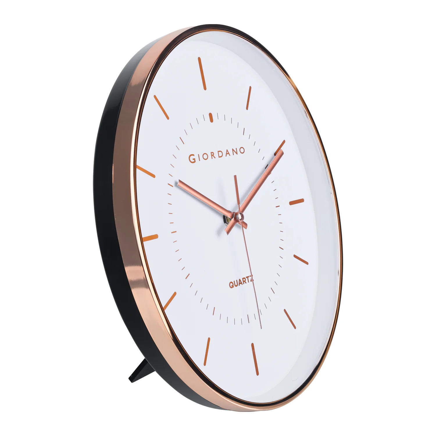Giordano Wall Clock, Silent Sweep Non-Ticking Quartz Movement, White Dial, Rose Gold Oval Plastic Frame, Metal Hand - GDCLTY1001RGWHT - Image 6