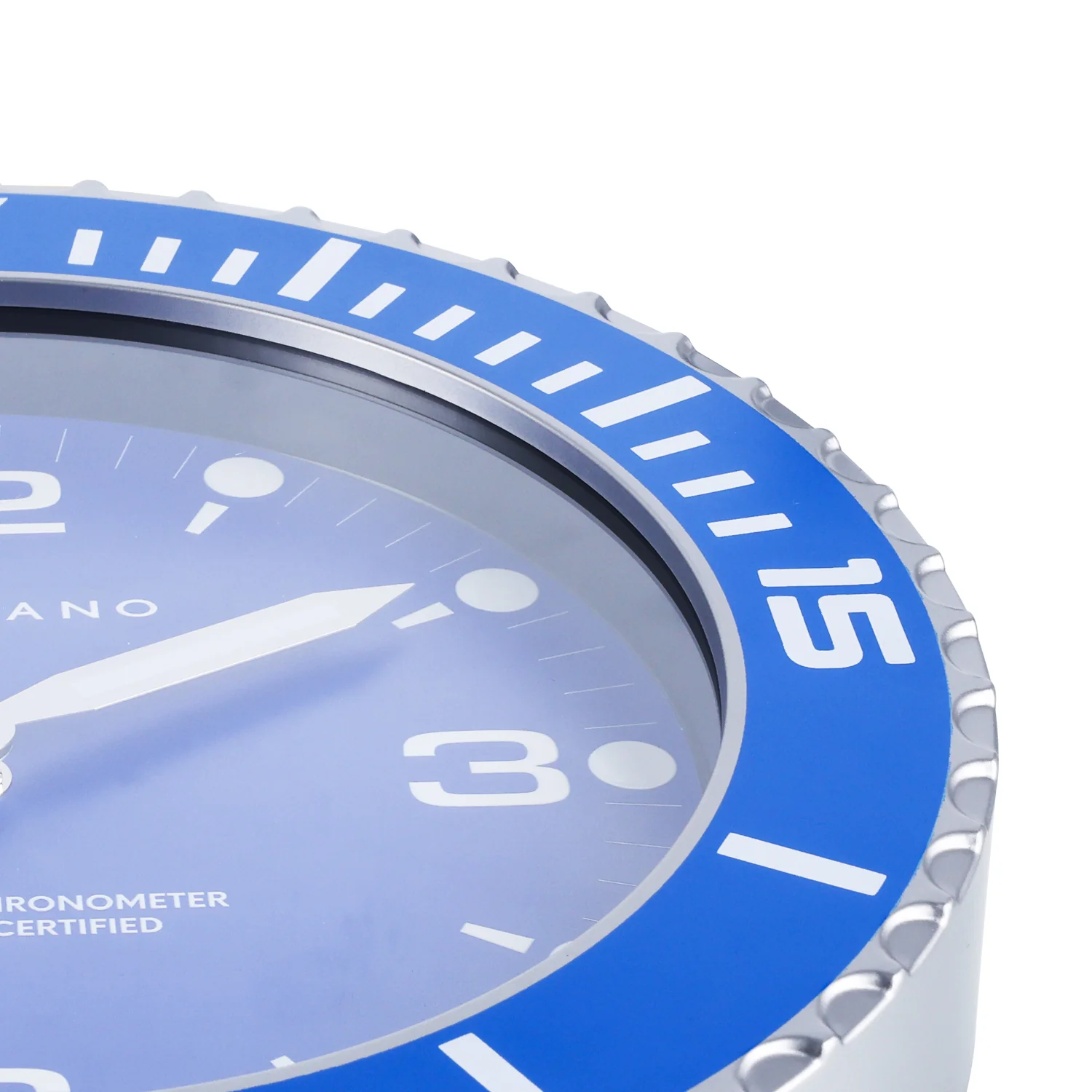 Giordano Wall Clock, Silent Sweep Non-Ticking Quartz Movement, Blue Dial, Blue Diver Style Bezel, Plastic Frame - GDCLTM2026BLU - Image 7
